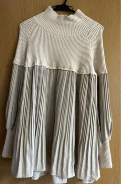 【美品】トップス　切り替え　異素材　ドッキング　プルオーバー