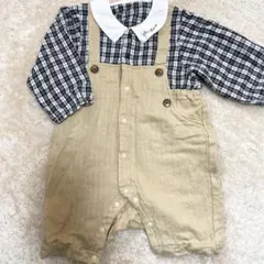 チェック柄ロンパース・カバーオール