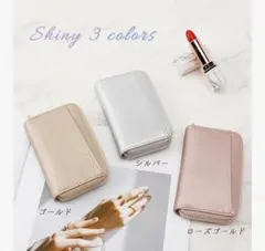 カードケース カード入れ レディース 小銭入れ シルバー スキミング防止