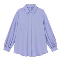 GUのシアーオーバーサイズシャツ薄紫 パープル長袖シャツ M