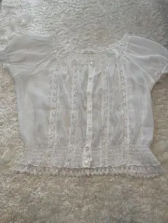 ♡LEST ROSE 人気ホワイト 半袖ブラウス