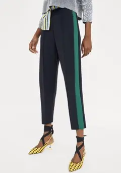 新品☆ZARA ザラ サイドライン入りジョガーパンツ M, navy