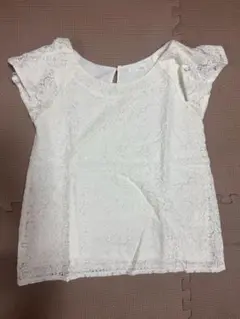ホワイトレース半袖トップス