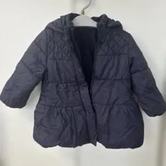 ユニクロ　ネイビー フード付き 中綿コート 90cm