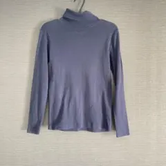 ネイビー　タートルネック 長袖 Tシャツ Fサイズ