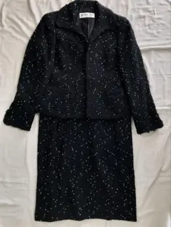 ❋美品 HARDY AMIES ツイード セットアップ ❋ スーツ 黒色