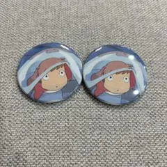 スタジオジブリ　ジブリ　ポニョ 缶バッチ2個セット