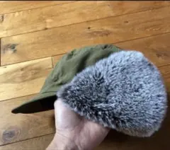 チャオパニックティピー　ファー付きオリーブグリーンハット 54cm