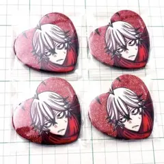 4点 手術岾ロクロ 桃源暗鬼 キャラウムカフェ ハート缶バッジ