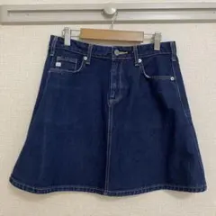 【服】SOMETHING デニムミニスカート ポケット付 M 台形 Y2K 美脚
