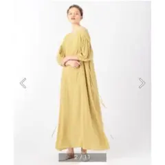 トゥモローランド 別注 ロデビエ レーヨンパフスリーブロングワンピース 七分袖