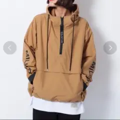 【MILKFED】ハーフジップナイロンジャケット ベージュ S