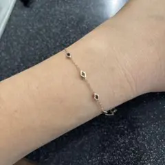 未使用★ アガット agete 10K ミル打ち ブレスレット おまけポーチ付き agete アガット パール 真珠 ブレスレット K10ピンクゴールド