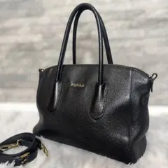 【極美品】FURLA テッサ S 2way ハンド ショルダーバッグ レザー