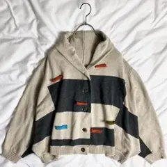 美品　慈雨　ジウ　ショールカラー　ドルマンスリーブ　デザイン　カーディガン　40のサムネイル