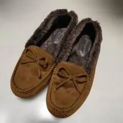 studio CLIP　 撥水フェイクファーモカシン　ブラウン　M
