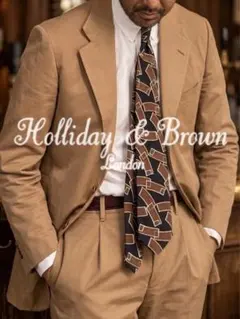 新品】Holliday & Brown／WAVEプリントタイ／ネイビー／ブルー - メルカリ