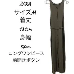 ZARA ノースリーブ ロングワンピース オリーブグリーン最終値下げ