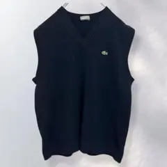 ラコステ LACOSTE ウール混 ニットベスト 無地 シンプル M《a349