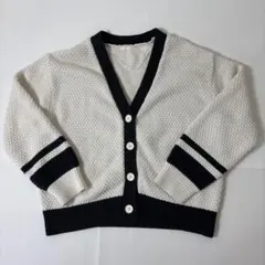 GU ニットカーディガン アイボリー×ブラック M