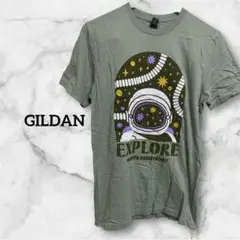GILDAN 宇宙飛行士 Tシャツ オリーブグリーン