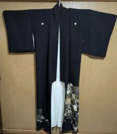 結婚式　身内　衣裳　◎黒留袖／豪華金彩 花柄の染め 五つ紋 比翼 正絹