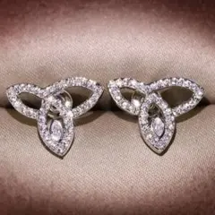 新品　高品質　CZ ダイヤモンド　キュービックジルコニア　ピアス　シルバー