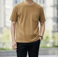 nano universe ベロアポケットTシャツ メンズ トップス　ブラウン