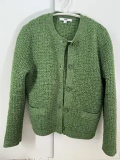 UNIQLO ノーカラージャケット M グリーン