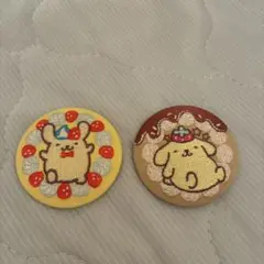 サンリオ 刺繍缶バッジ ポムポムプリン　2点セット　レアデザイン