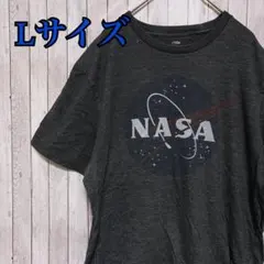 古着　NASA ナサ ロゴプリント Tシャツ チャコールグレー