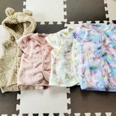 秋冬　ベビー　女の子　ベスト　スリーパー　4着セット　パジャマ　ふわふわ
