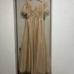 オフショルダー ビジュー装飾 ロングドレス シャンパンゴールド ミスコン オフショルダー ビジュー装飾 ロングドレス シャンパンゴールド