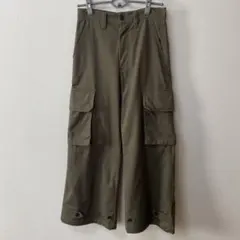 CLEL ミリタリーフレアカーゴパンツ　M47タイプ　カーキ　Sサイズ