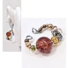 土日☃１０％OFF✵総額330より　和紅茶氷硝子の耳飾り　イヤーカフ