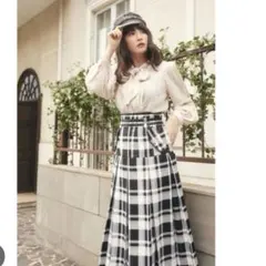 herlipto Pleated Checkered Twill Skirtのサムネイル