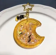 お月様と黒猫シェイカーチャーム⭐︎ハロウィン