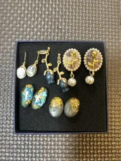 6点セット ピアス(両耳用) ビンテージ風