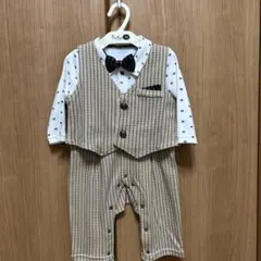【未使用⭐︎】チェック柄 ベスト付きロンパース70cm