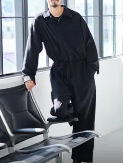 美品MARKAWAREマーカウェア23AWカシミヤフランネルオールインワン黒3 美品MARKAWAREマーカウェア23AWカシミヤフランネルオールインワン黒3