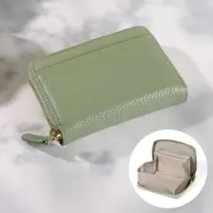 未使用！ラシエムの本革 ミニ財布（ピスタチオグリーン）