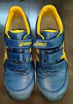 asics 安全靴 BOA ハイカット ネイビー イエロー 27.5cm - メルカリ