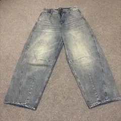 Blume カーブデニム ハイウエスト ワイド インディゴ 美脚