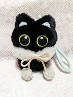 黒猫 ぬいぐるみ マスコット キーホルダー(⁠A)ベージュ