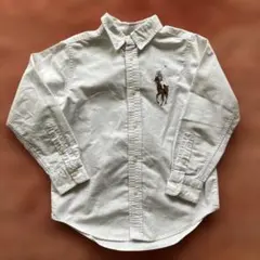 ホワイト ポロ馬刺繍 長袖　シャツ　ラルフローレン　120 ブラウス