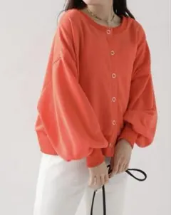 Ray Cassin レイカズン オレンジ カーディガン サイズF クロップド丈