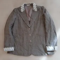 アクシーズファム フリル ジャケット Mサイズ　美品　チェック