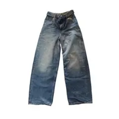 ZARA TRF ミッドライズ折り返しウエストデニムパンツ 32 5号