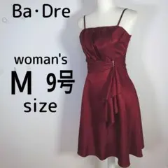 レディース　フォーマルドレス　Mサイズ　ワインレッド　ワンピース　ひざ丈　キャミ