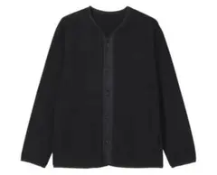 新品未使用品　素材に還るフリース　カーディガン 黒